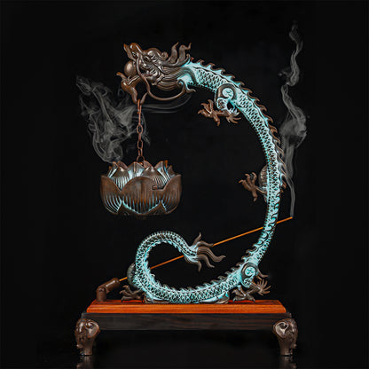 Cyan Dragon Incense Burner