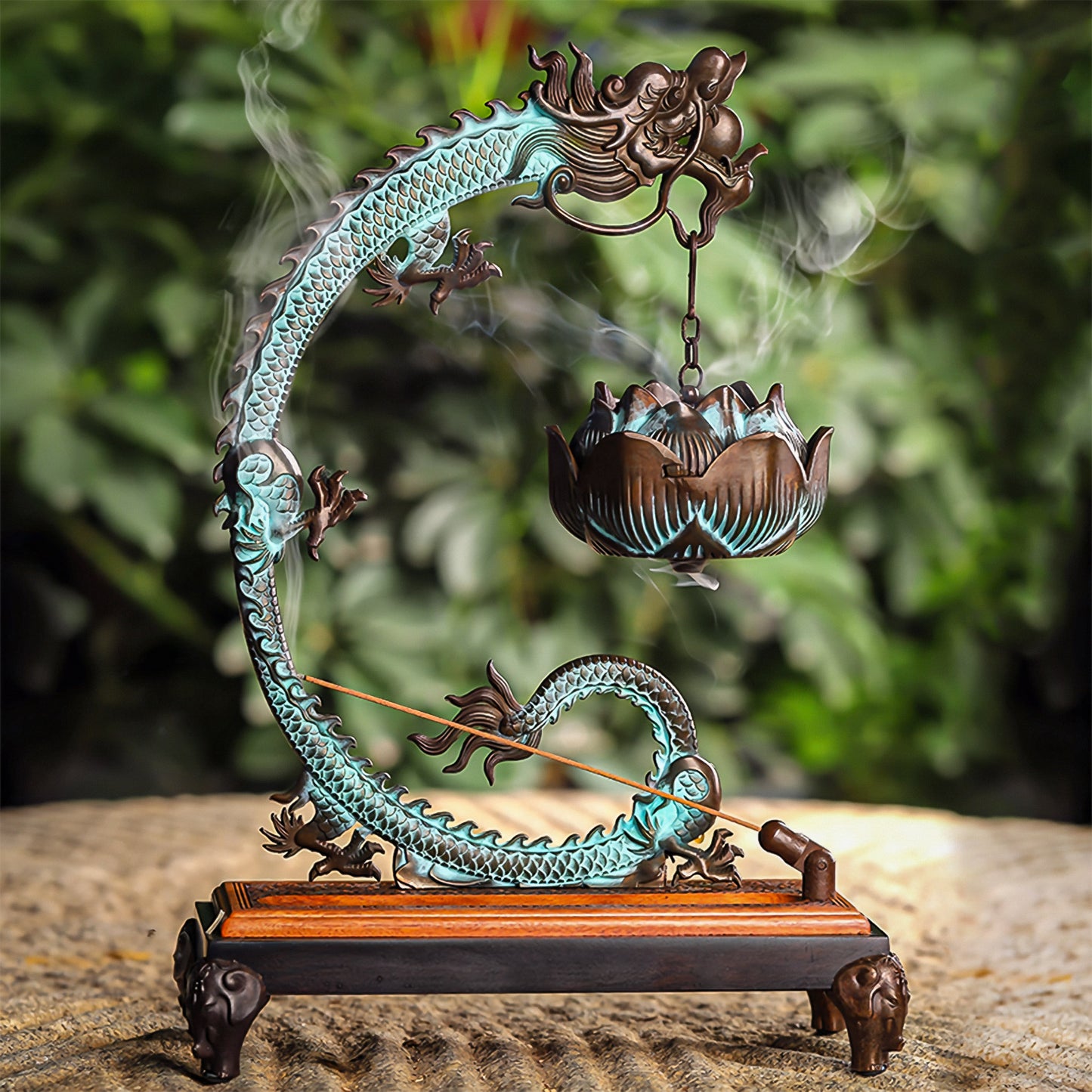 Cyan Dragon Incense Burner