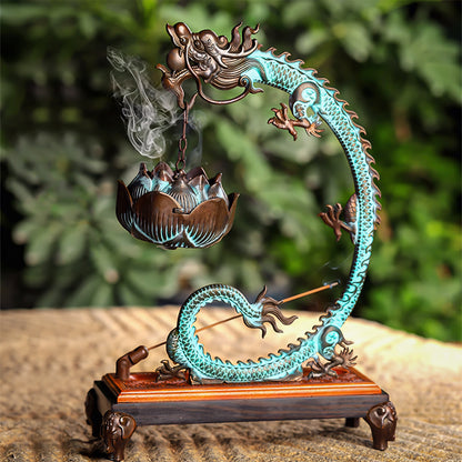 Cyan Dragon Incense Burner